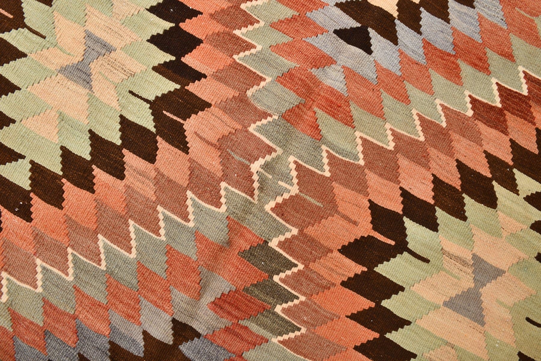 Kilim 278x175 cm, czerwony, wełna, lata 60. - 218377
