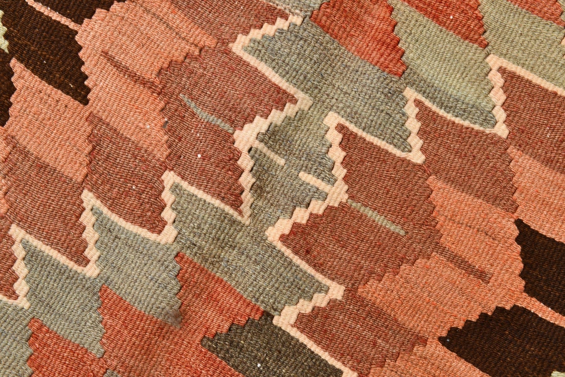 Kilim 278x175 cm, czerwony, wełna, lata 60. - 218378