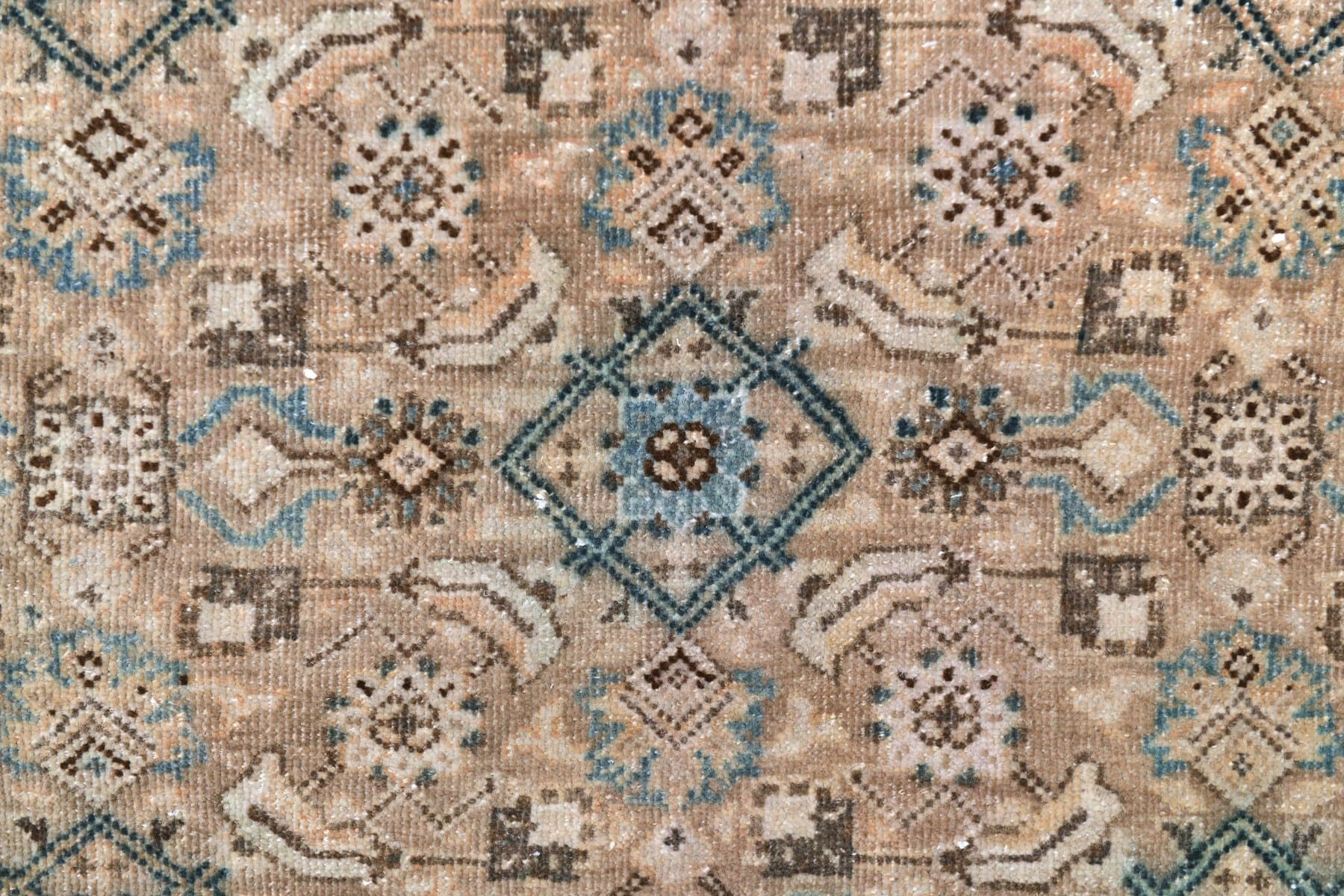 Rug 382x278 cm, beige, green, wool, 1960s - 218355