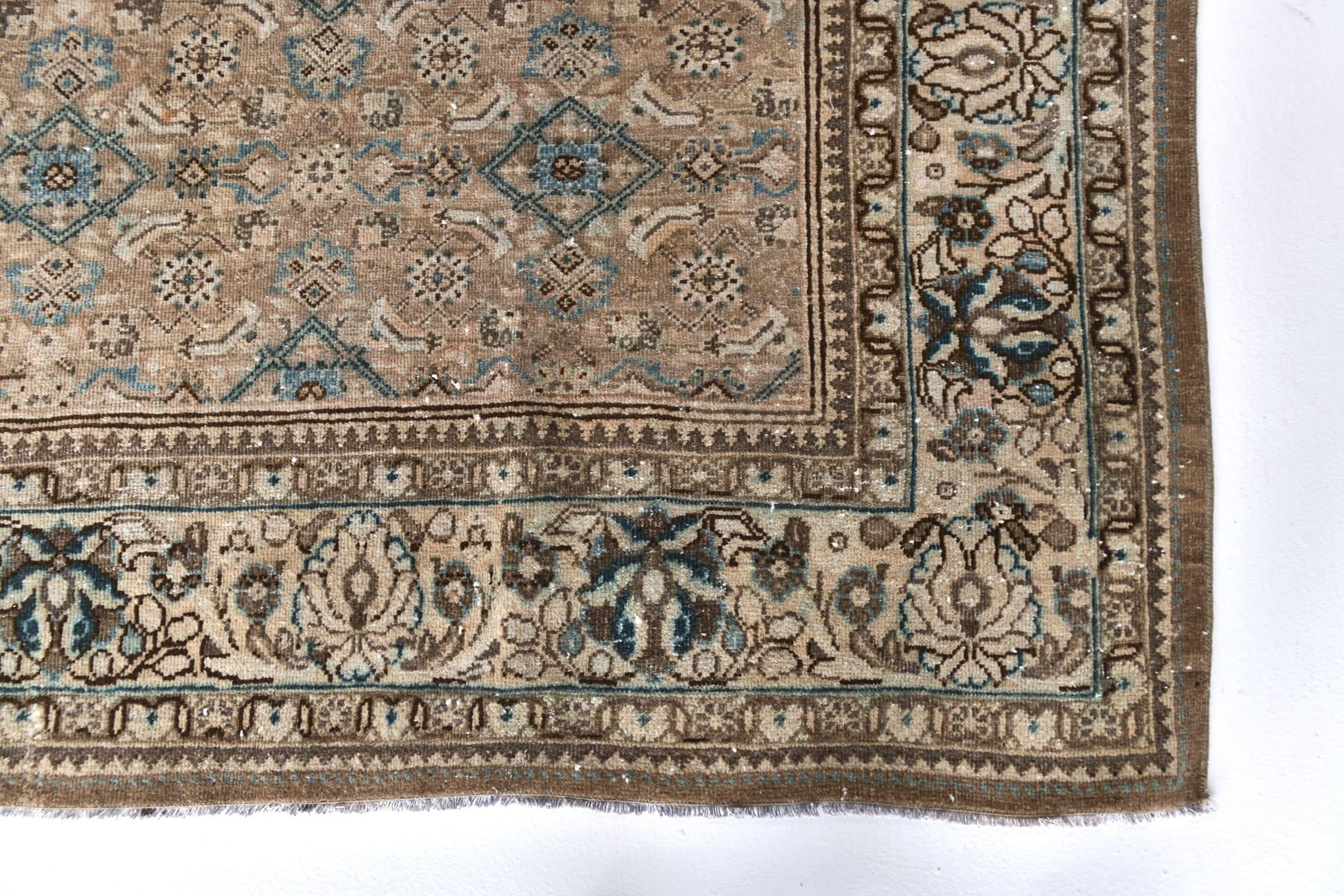 Rug 382x278 cm, beige, green, wool, 1960s - 218358