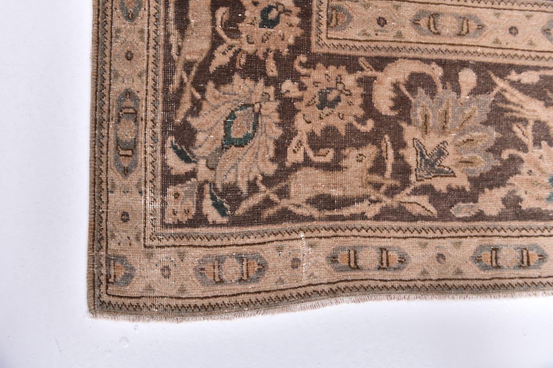 Dywan 380x295 cm, brązowy, wełna, Turcja, lata 60. - 219657