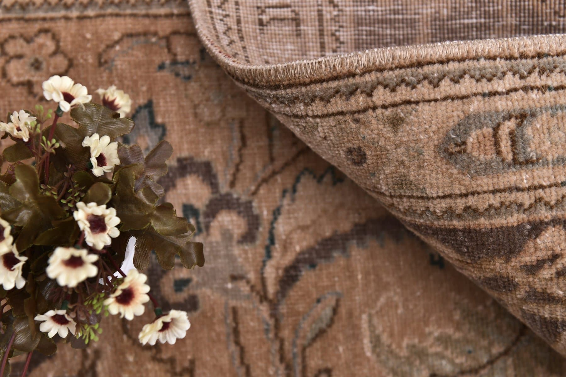 Dywan 380x295 cm, brązowy, wełna, Turcja, lata 60. - 219651