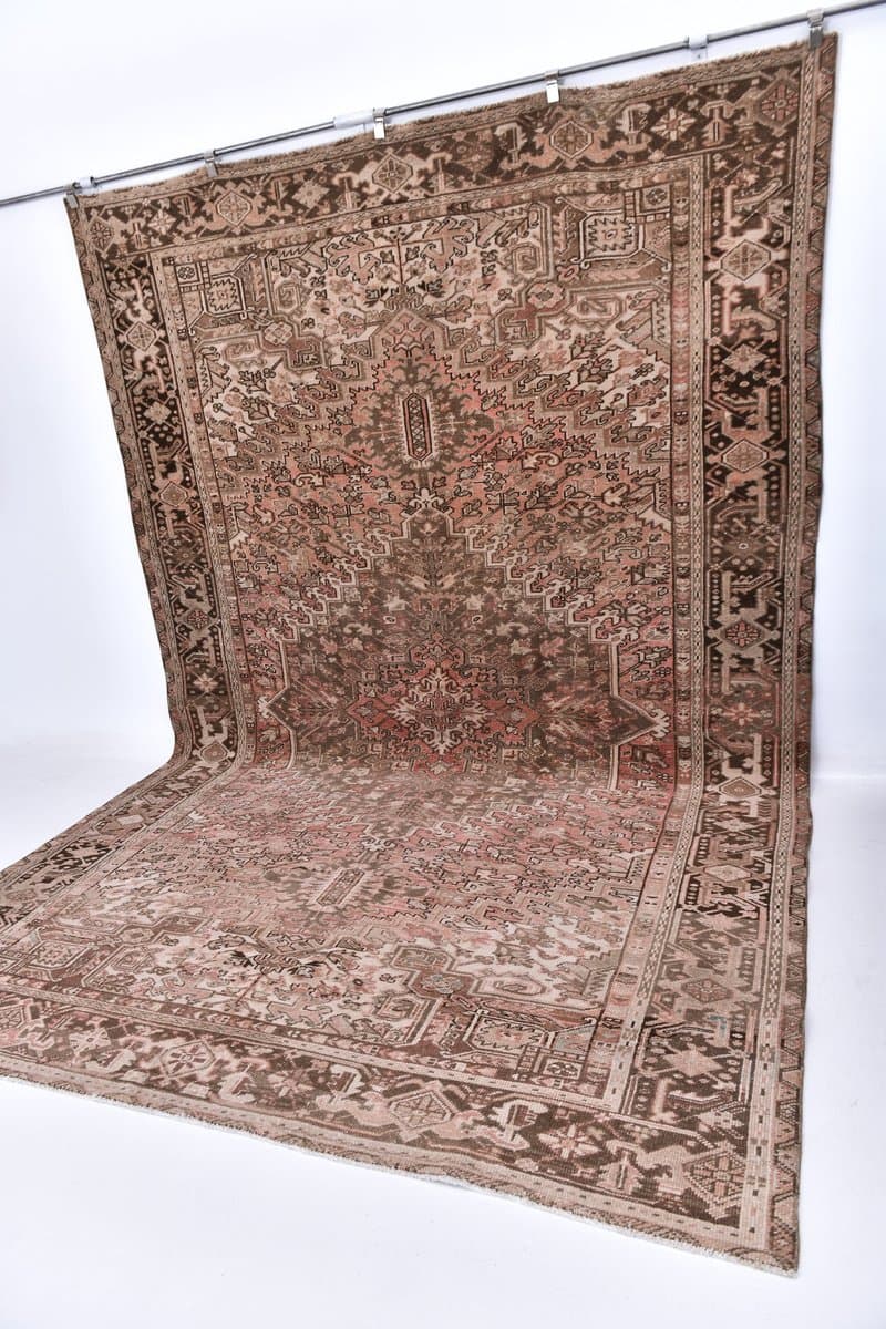 Dywan 381x242 cm, brązowy, wełna, lata 70. - 218278