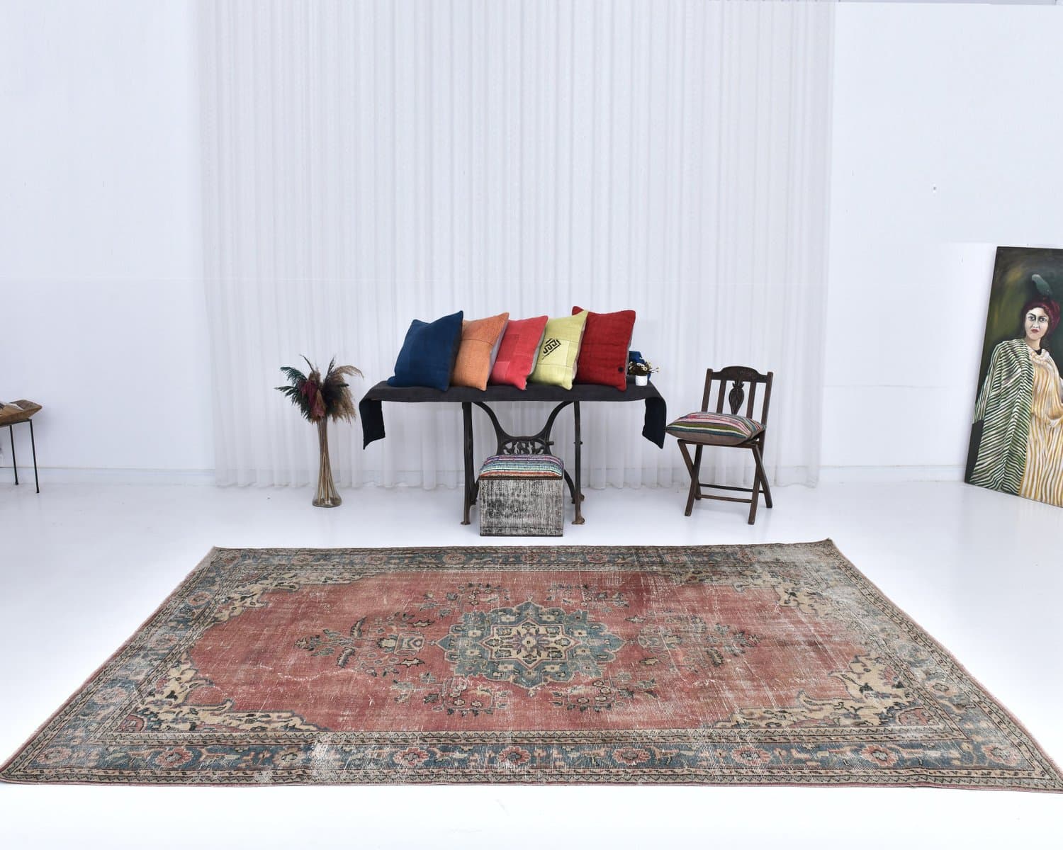 Dywan 333x211 cm, czerwony, wełna, Turcja, lata 70. - 218245