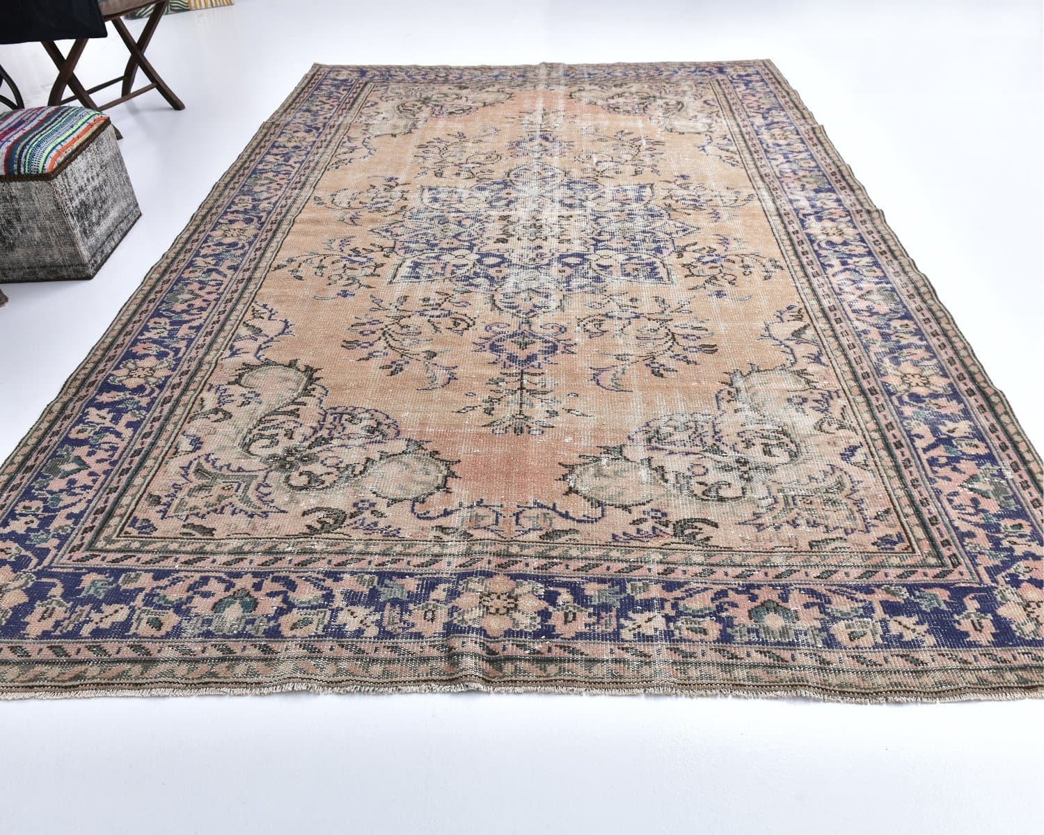 Dywan 238x354 cm, beżowy, wełna, Turcja, lata 70. - 218219