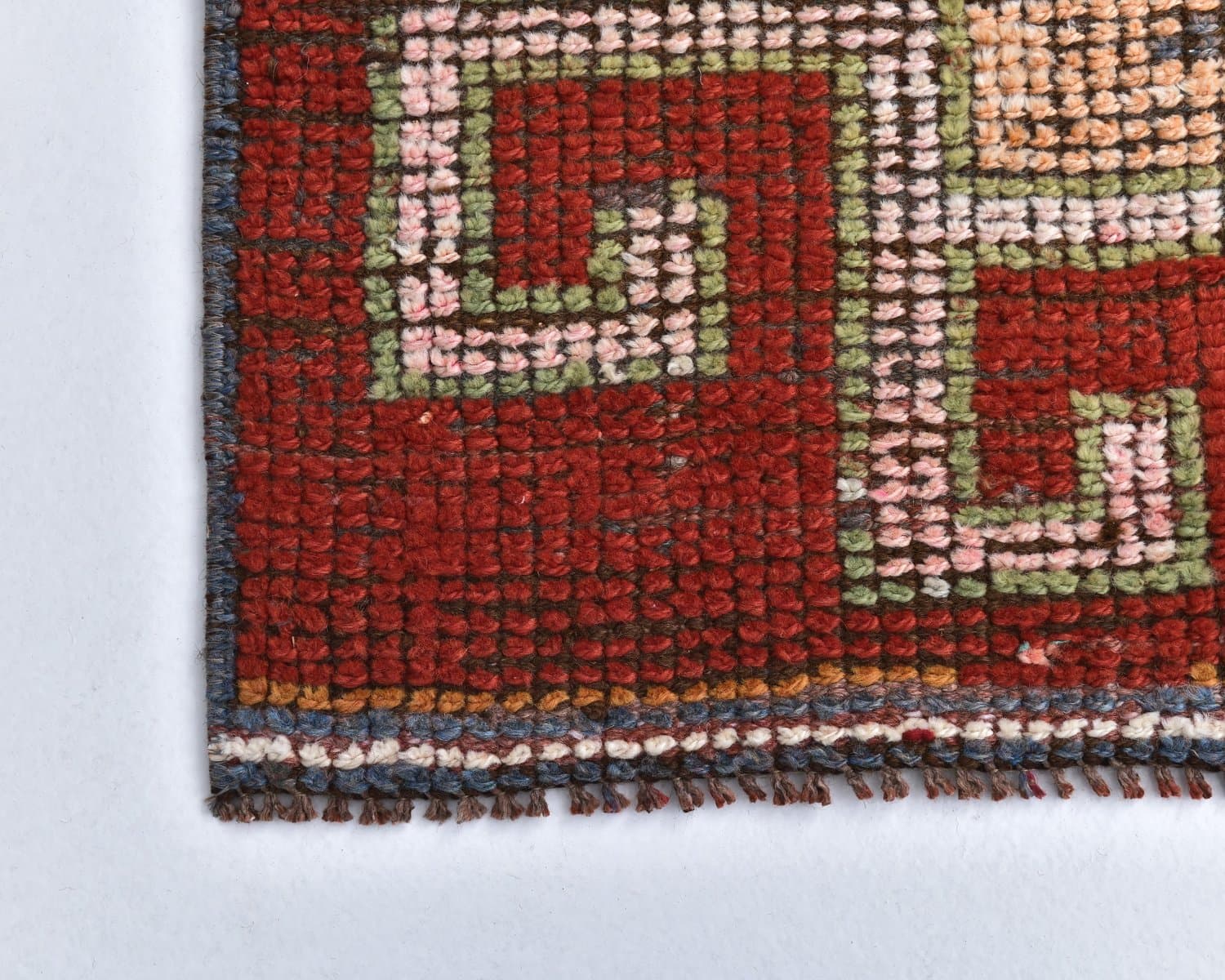 Chodnik 301x84 cm, czerwony, wełna, lata 70. - 218214