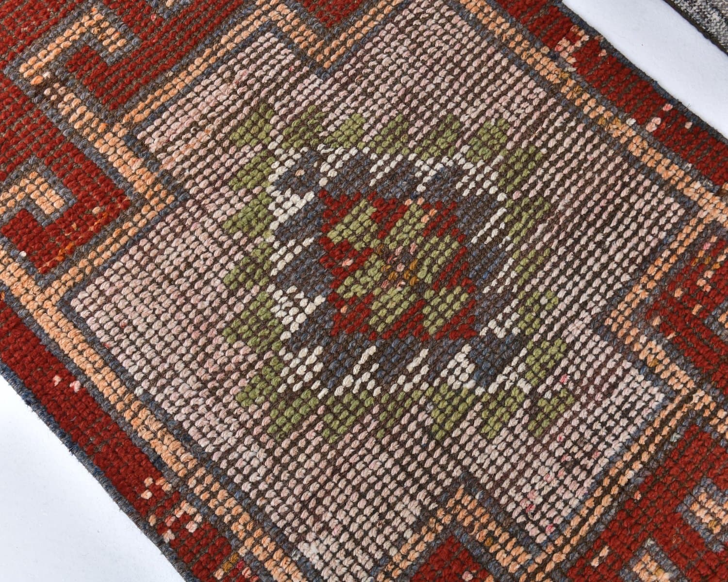 Chodnik 301x84 cm, czerwony, wełna, lata 70. - 218212