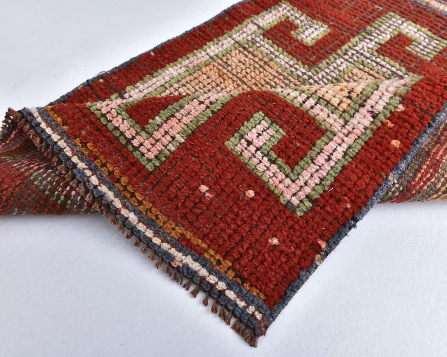 Chodnik 301x84 cm, czerwony, wełna, lata 70. - 218217