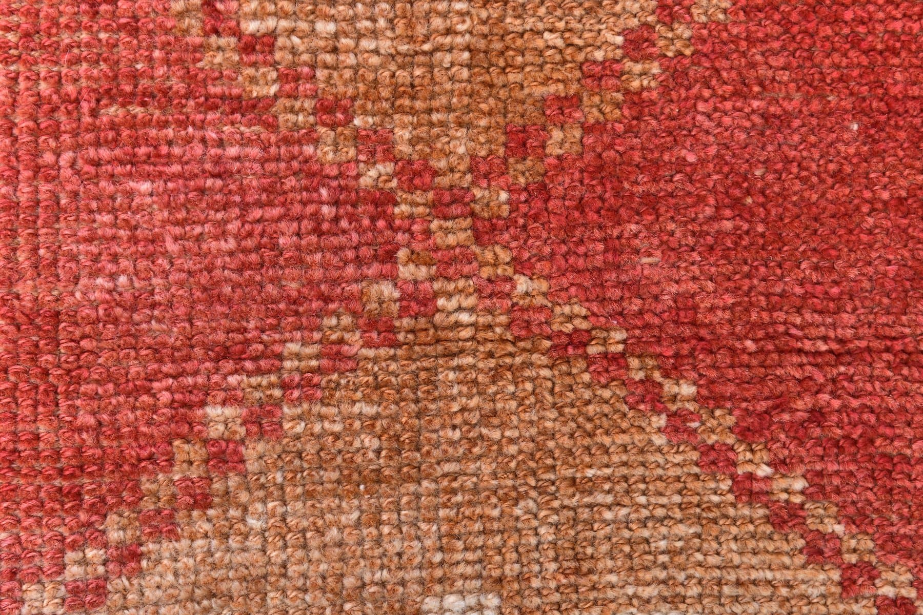 Chodnik 80x329 cm, czerwony, pomarańczowy, wełna, lata 70. - 218190