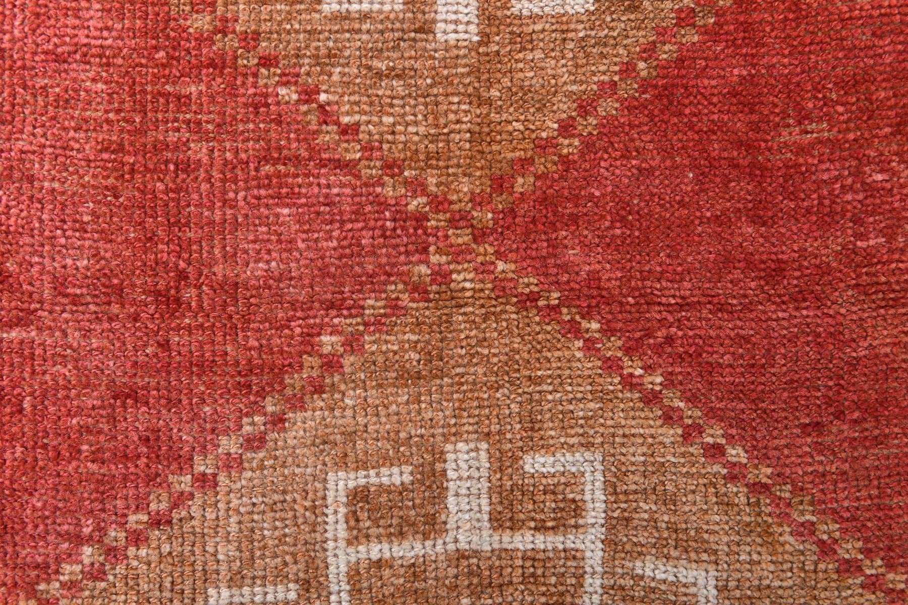 Chodnik 80x329 cm, czerwony, pomarańczowy, wełna, lata 70. - 218191