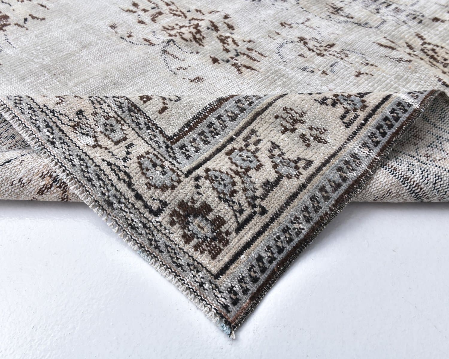 Dywan 235x166 cm, szary, wełna, Turcja, lata 70. - 218163