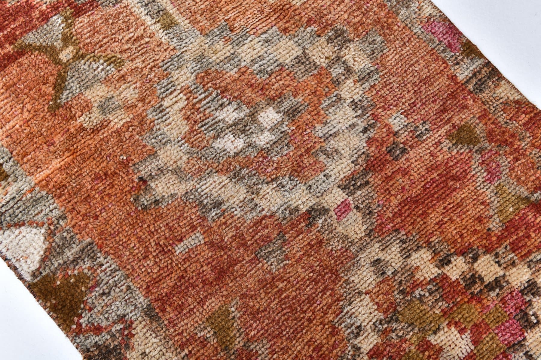 Chodnik 85x280 cm, czerwony, wełna, lata 70. - 218143