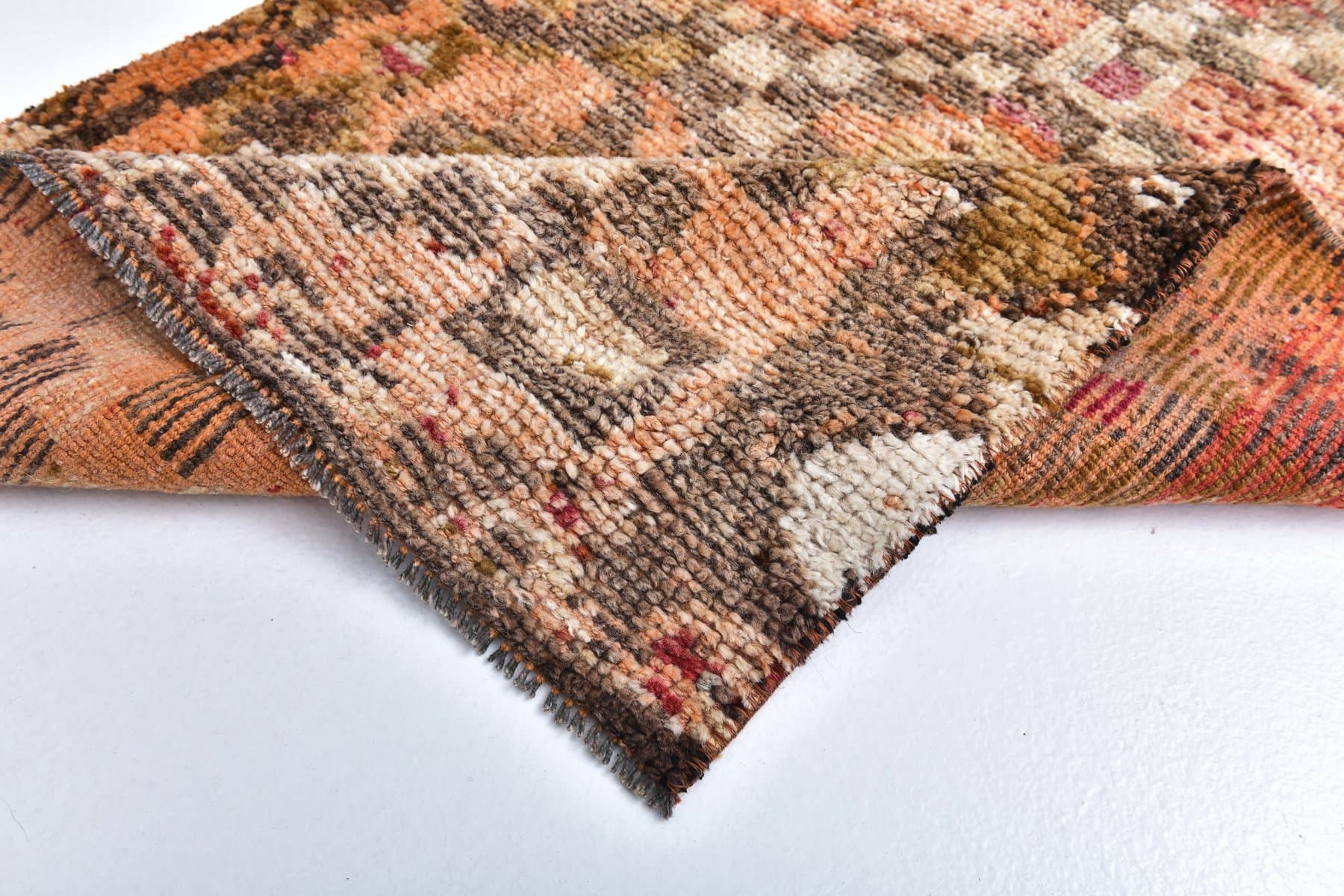 Chodnik 85x280 cm, czerwony, wełna, lata 70. - 218149