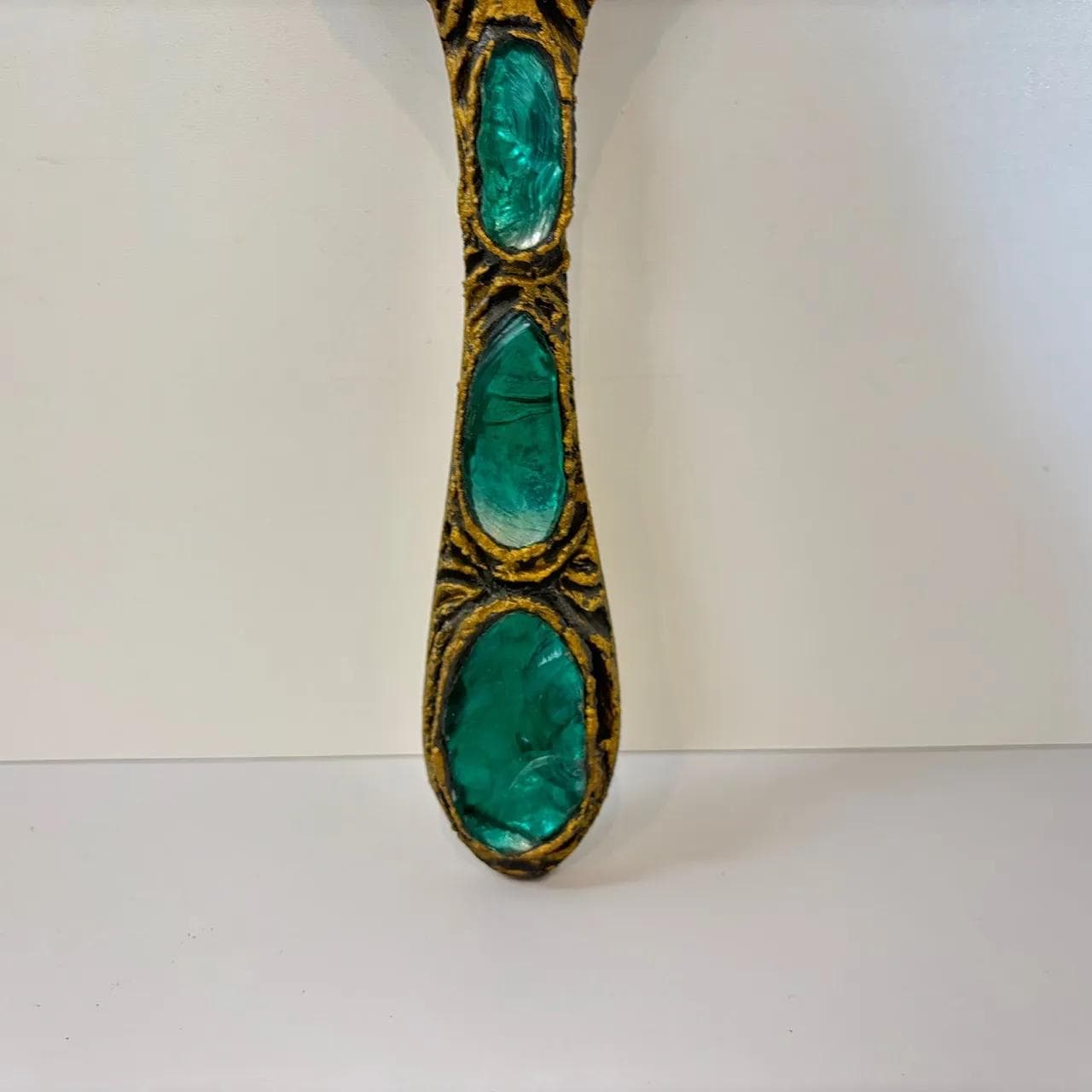 Mirror, Murano glass, golden brass, Italy, 1960s. - 15728