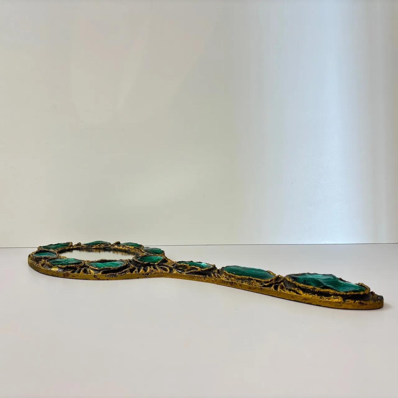 Mirror, Murano glass, golden brass, Italy, 1960s. - 15727