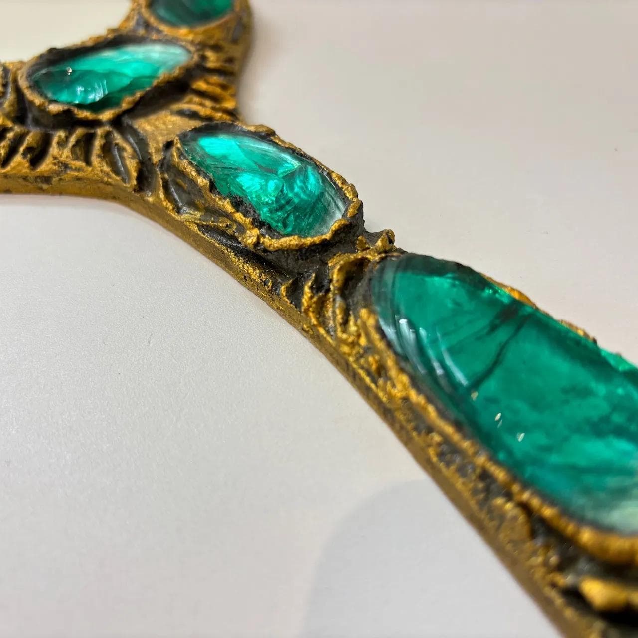 Mirror, Murano glass, golden brass, Italy, 1960s. - 15734