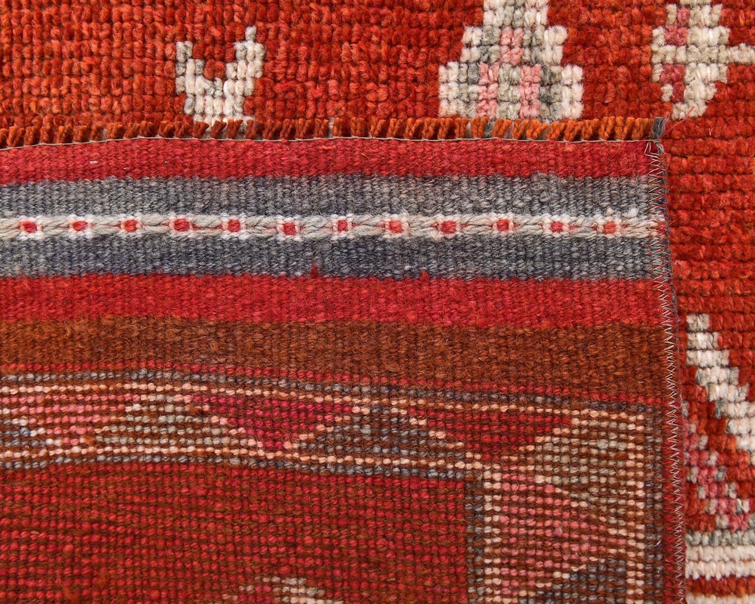 Chodnik 85x400 cm, czerwony, wełna, lata 70. - 218112