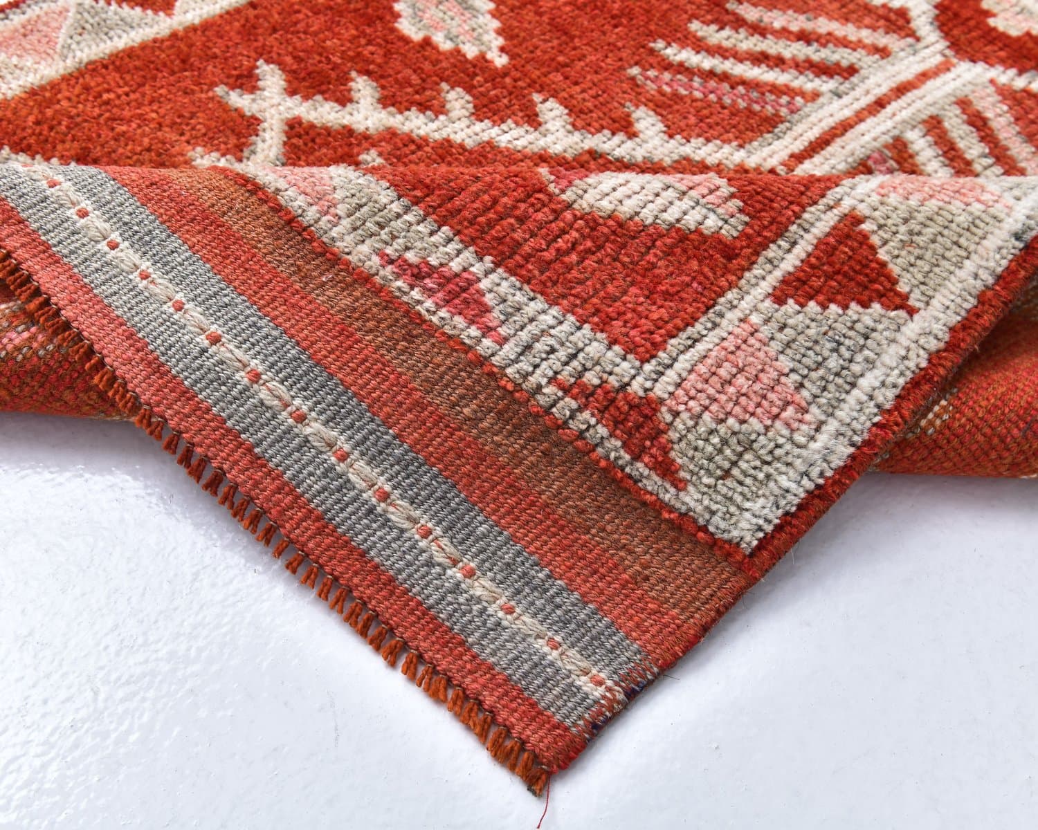 Chodnik 85x400 cm, czerwony, wełna, lata 70. - 218111