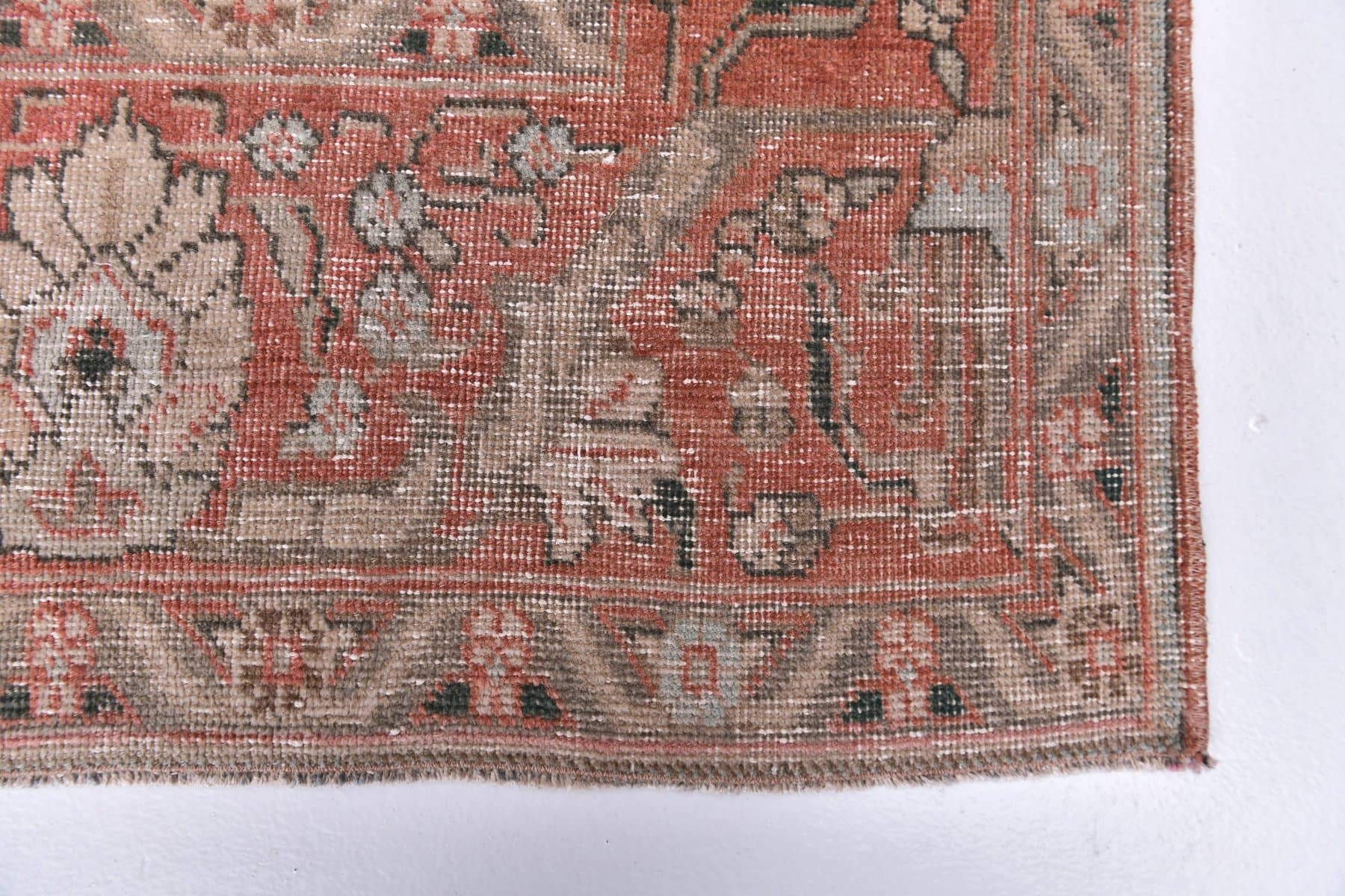 Dywan 383x294 cm, czerwony, beżowy, wełna, lata 60. - 218051