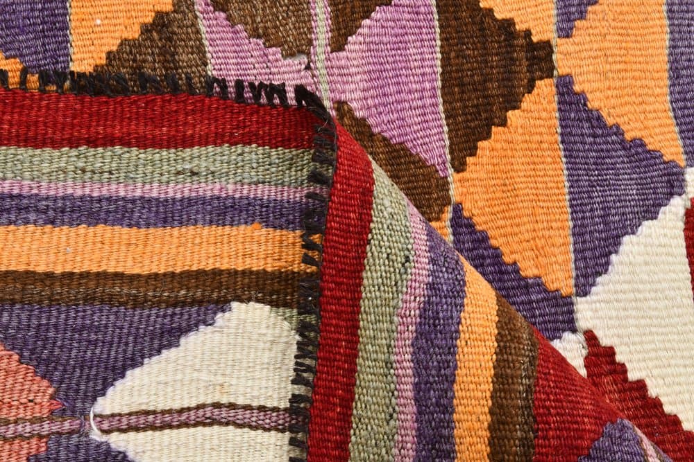 Kilim 285x114 cm, czerwony, wełna, lata 70. - 218041