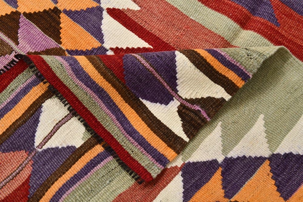 Kilim 285x114 cm, czerwony, wełna, lata 70. - 218042