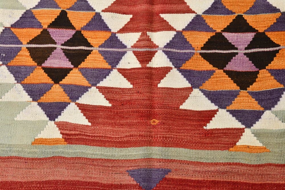 Kilim 285x114 cm, czerwony, wełna, lata 70. - 218038