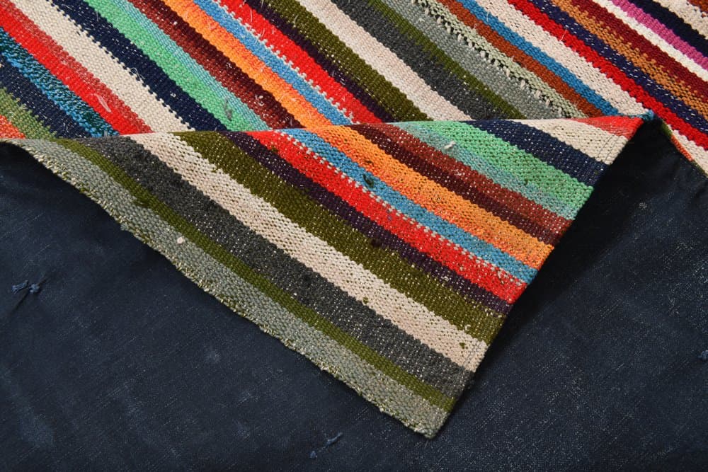 Chodnik 91x313 cm, czerwony, pomarańczowy, wełna, lata 70. - 218019