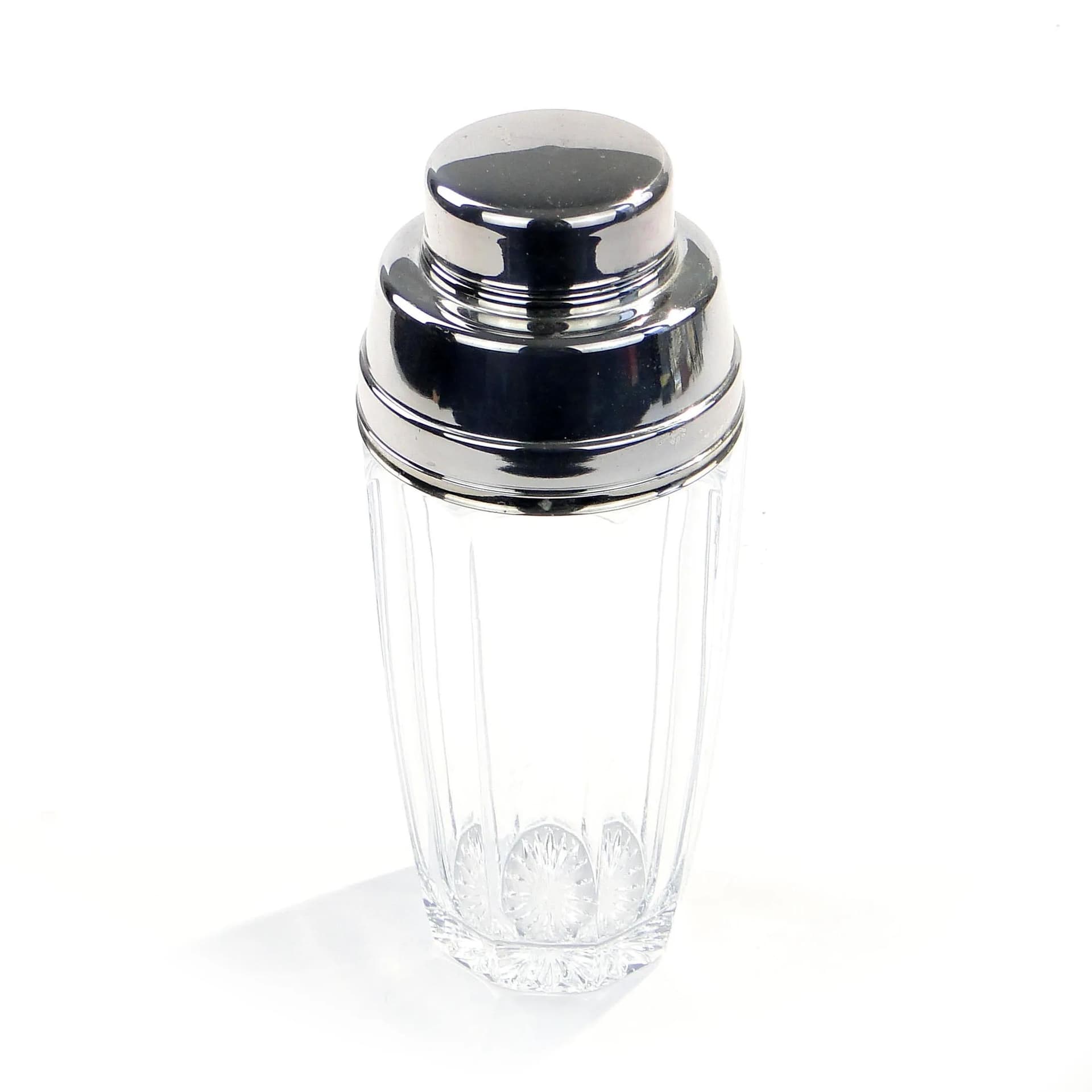 Shaker do drinków Art Deco, kryształ transparentny, nikiel, WMF, Niemcy, lata 50. - 15795