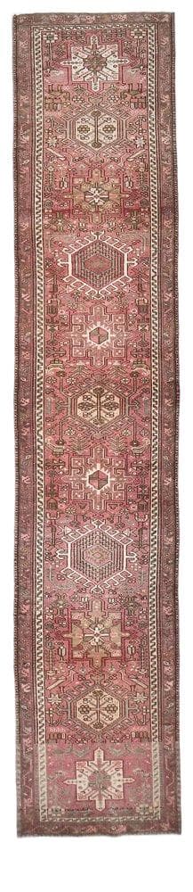 Chodnik 77x395 cm, brązowy, wełna, lata 70.