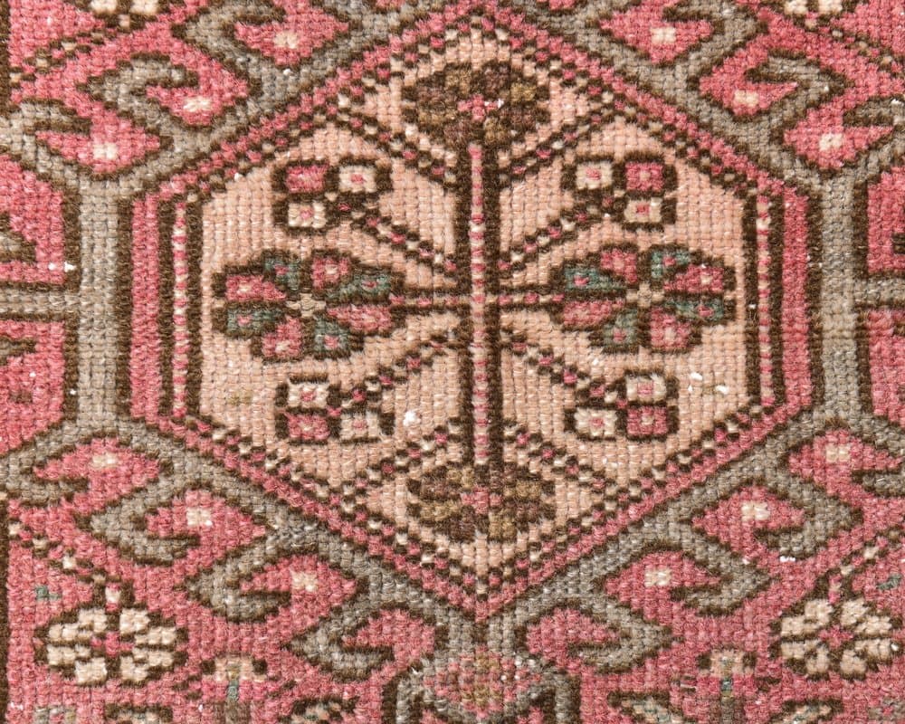 Chodnik 77x395 cm, brązowy, wełna, lata 70. - 217968