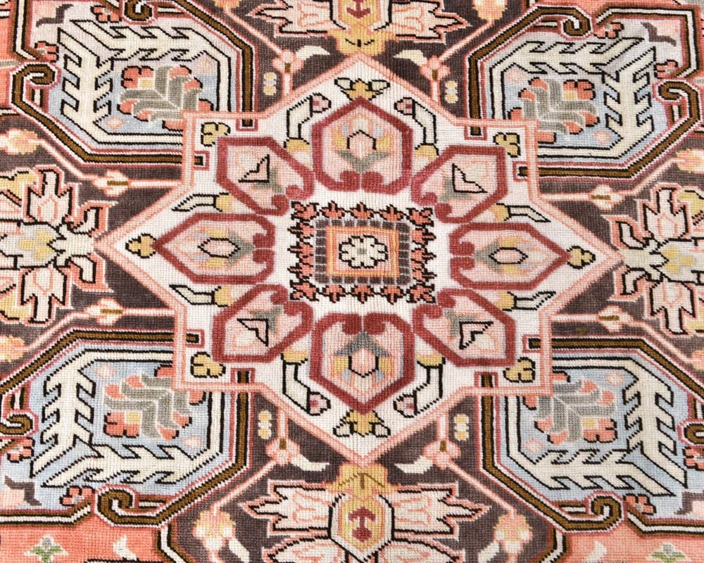 Dywan 386x290 cm, terakota, kremowy, wełna, lata 70. - 217956