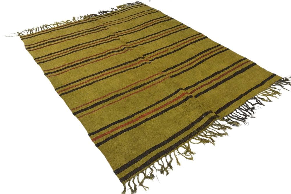 Kilim 246x200 cm, green, hemp, 1970s