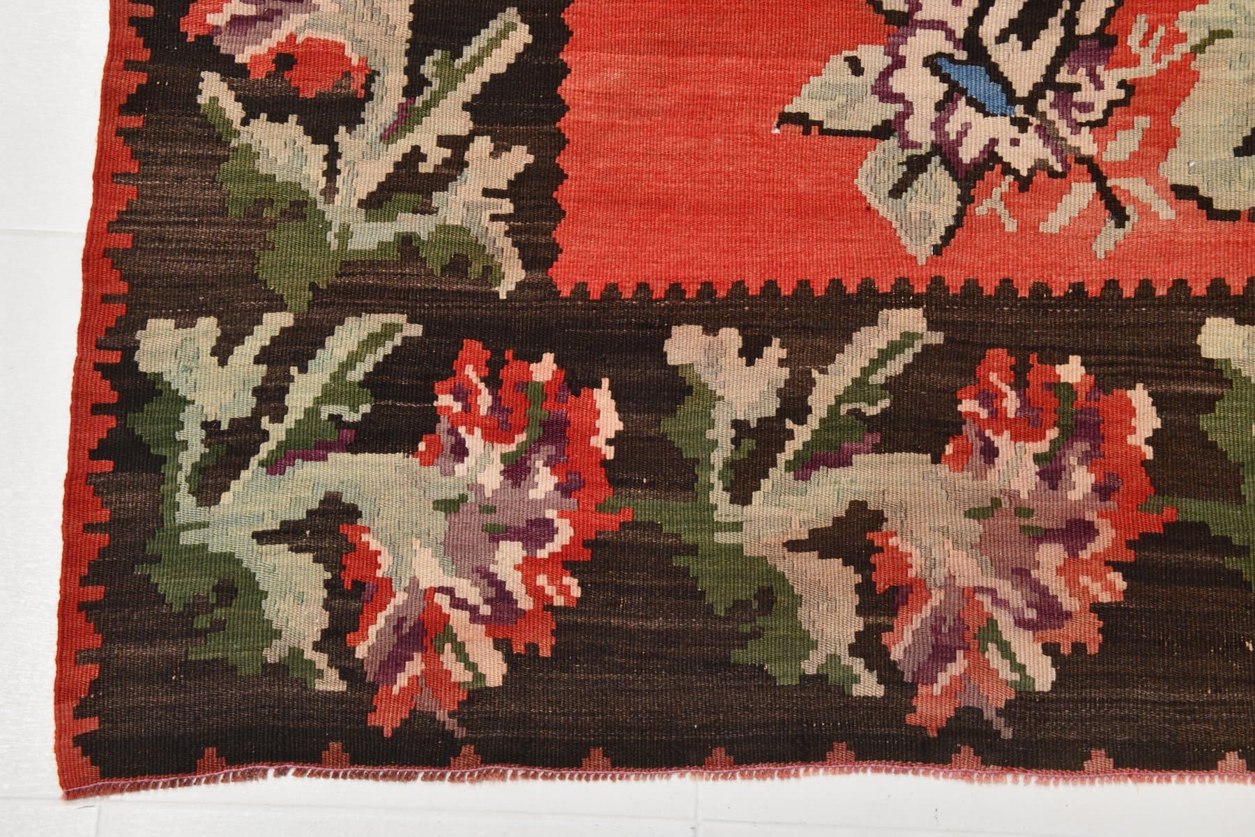 Kilim Rug 334x244 cm, red, wool, Turkey, 1970s - 217858