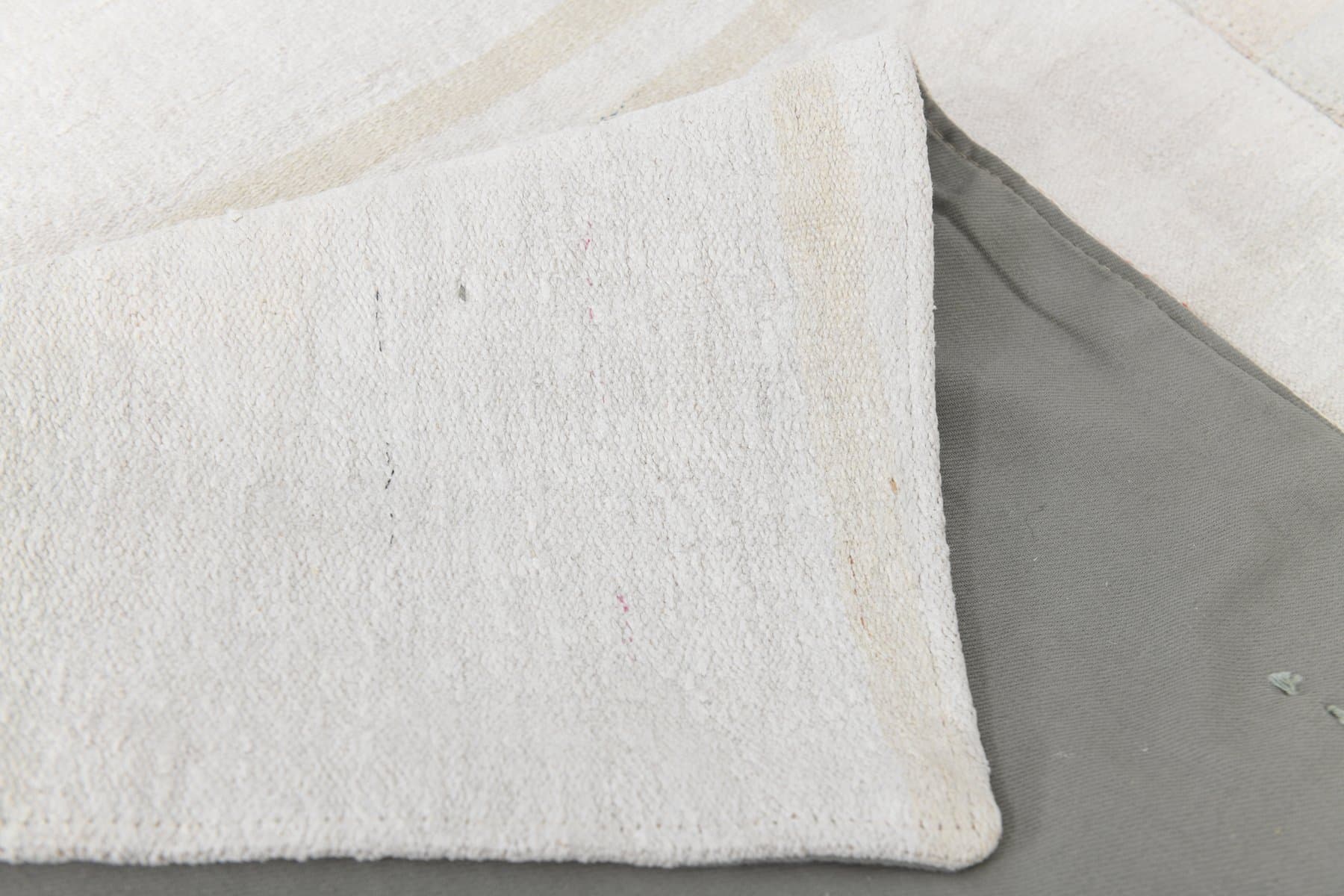 Kilim 395x312 cm, biały, konopie, lata 80. - 217836