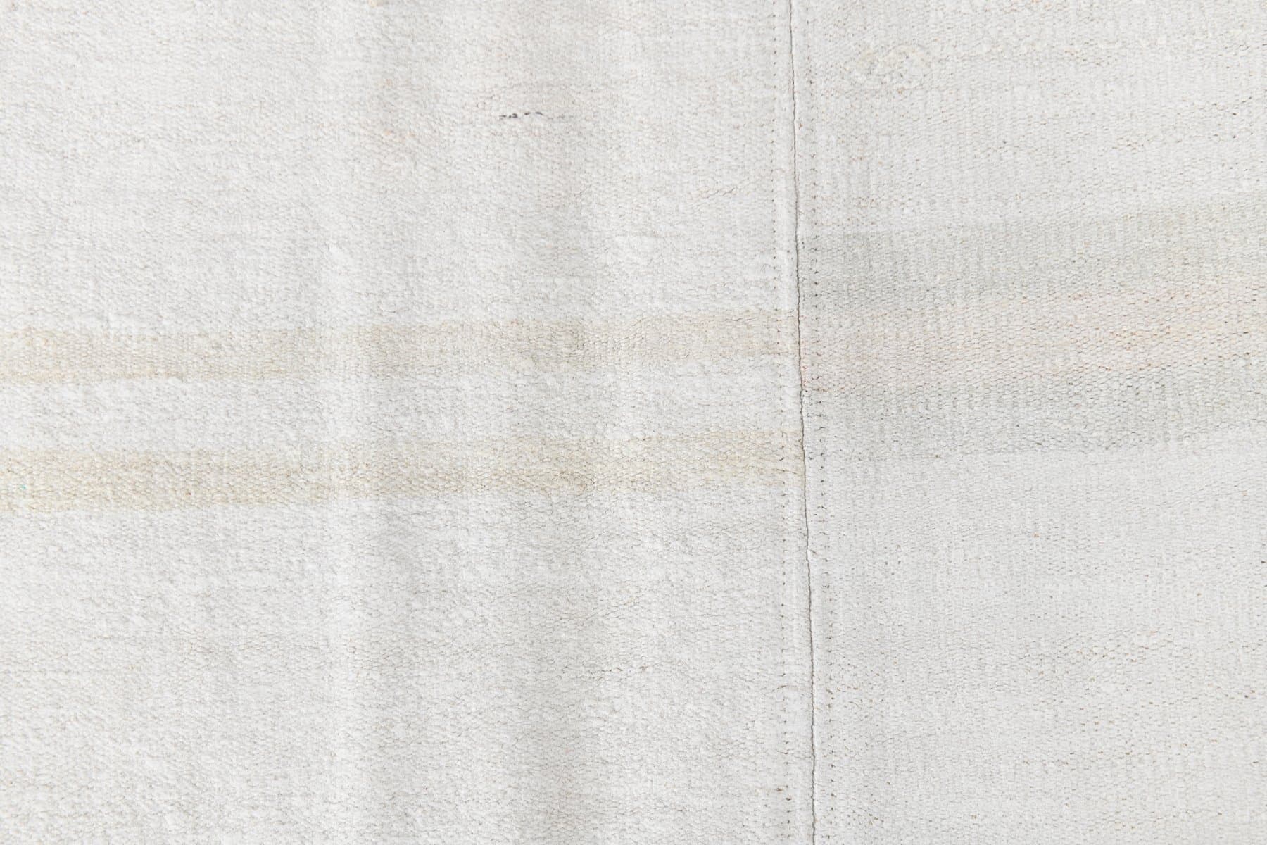 Kilim 395x312 cm, biały, konopie, lata 80. - 217831