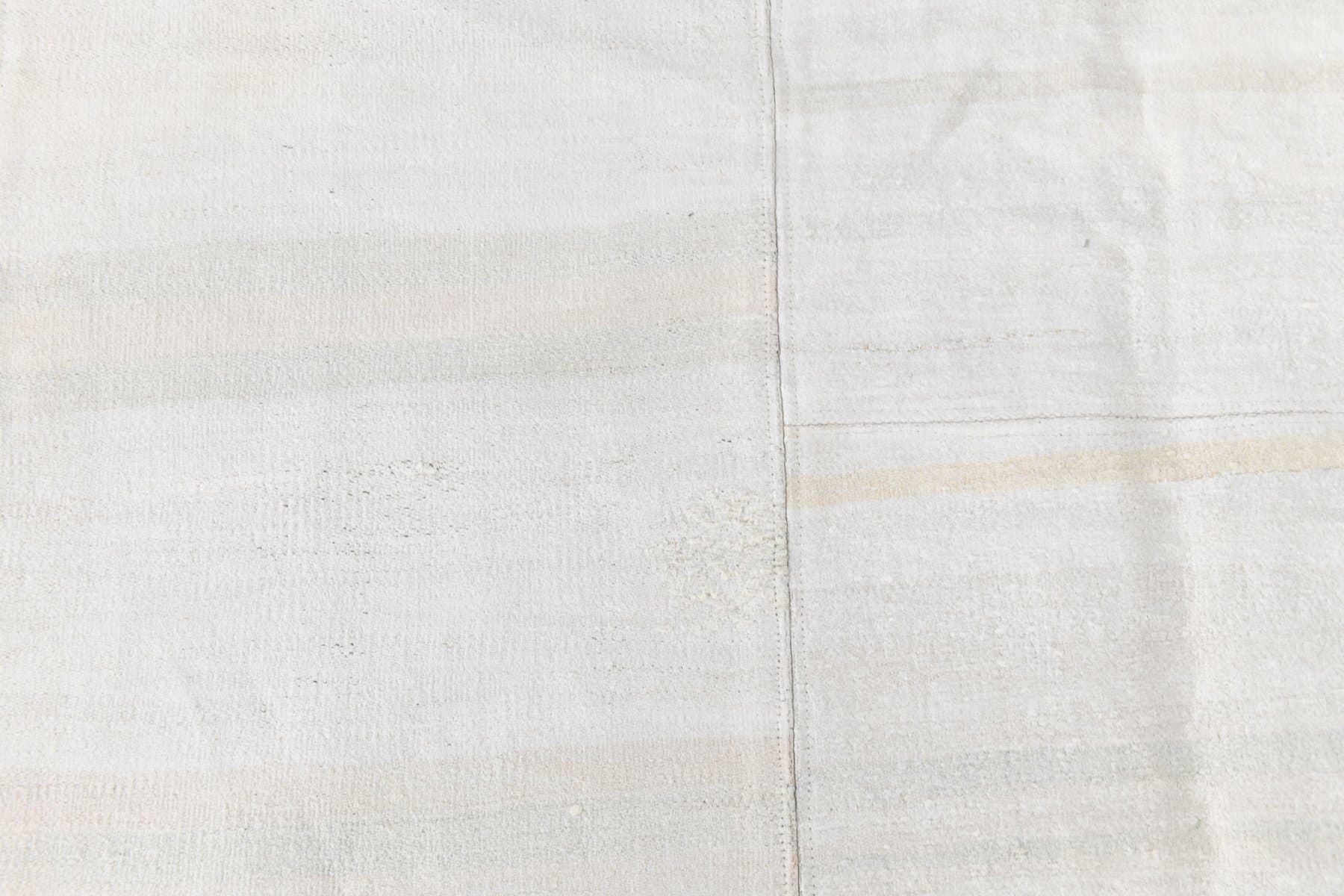 Kilim 395x312 cm, biały, konopie, lata 80. - 217833