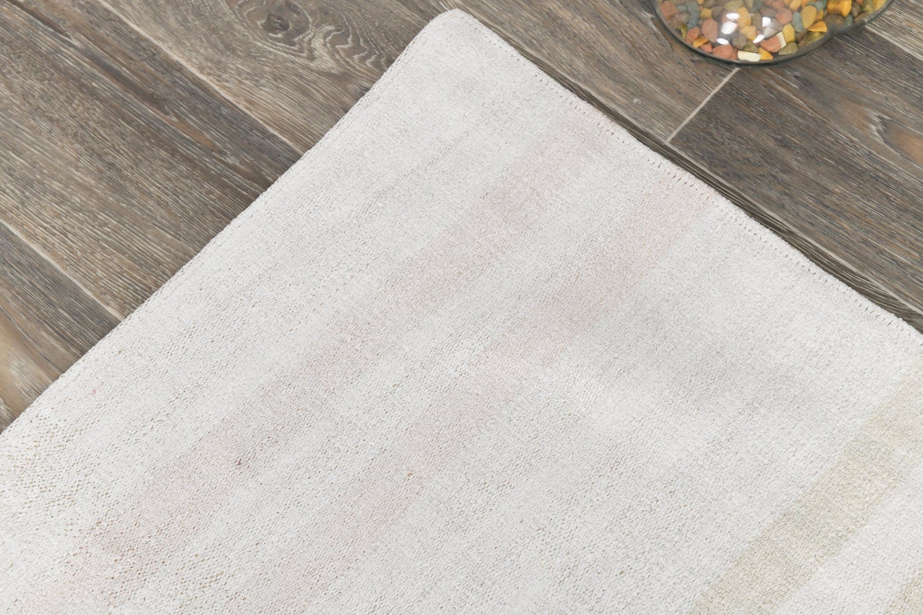 Kilim 395x312 cm, biały, konopie, lata 80. - 217834