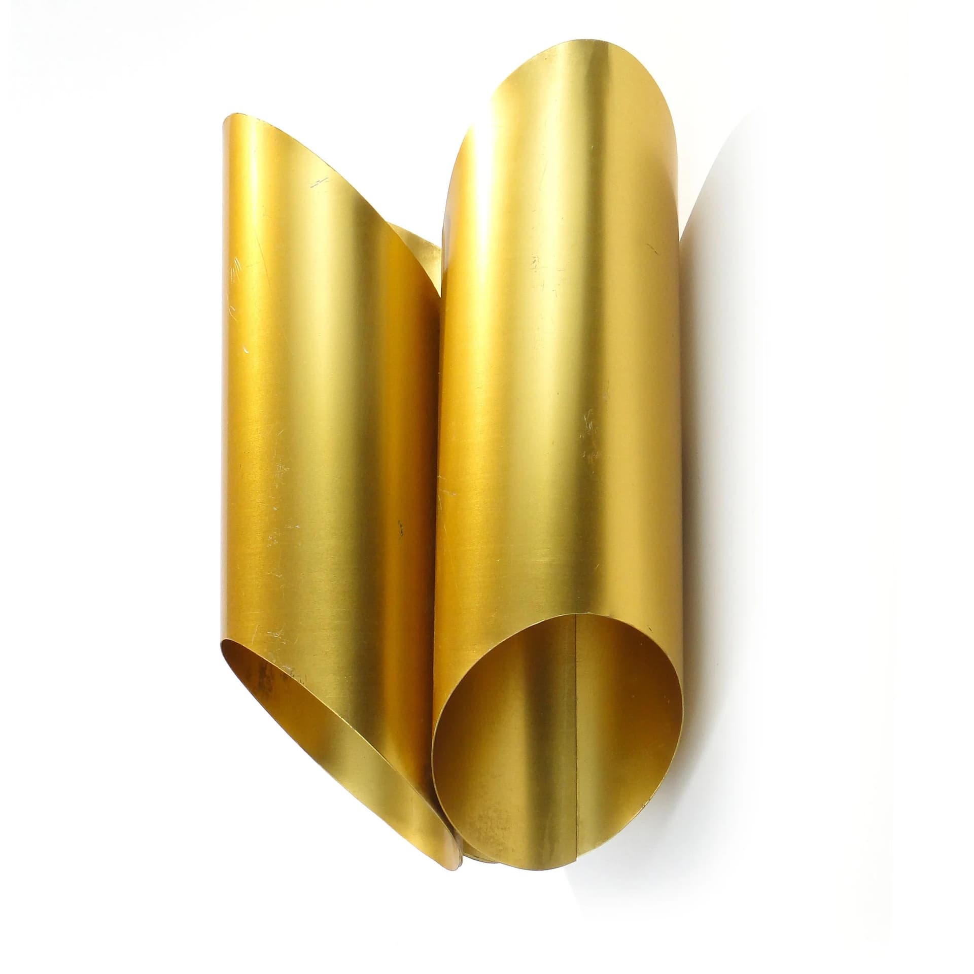 Kinkiet, złoty, aluminium, Polska, lata 70. - 15791