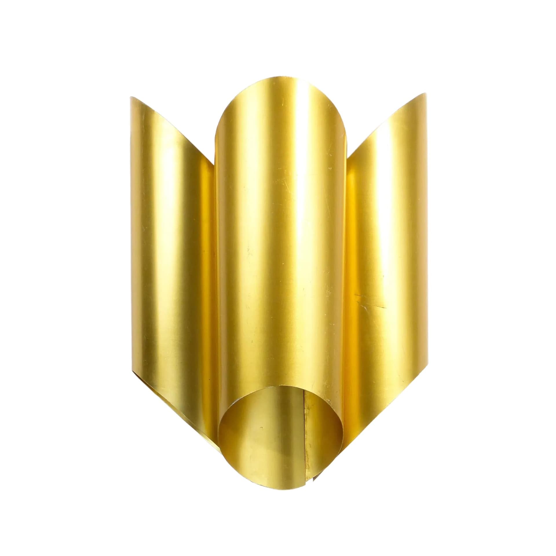 Kinkiet, złoty, aluminium, Polska, lata 70.