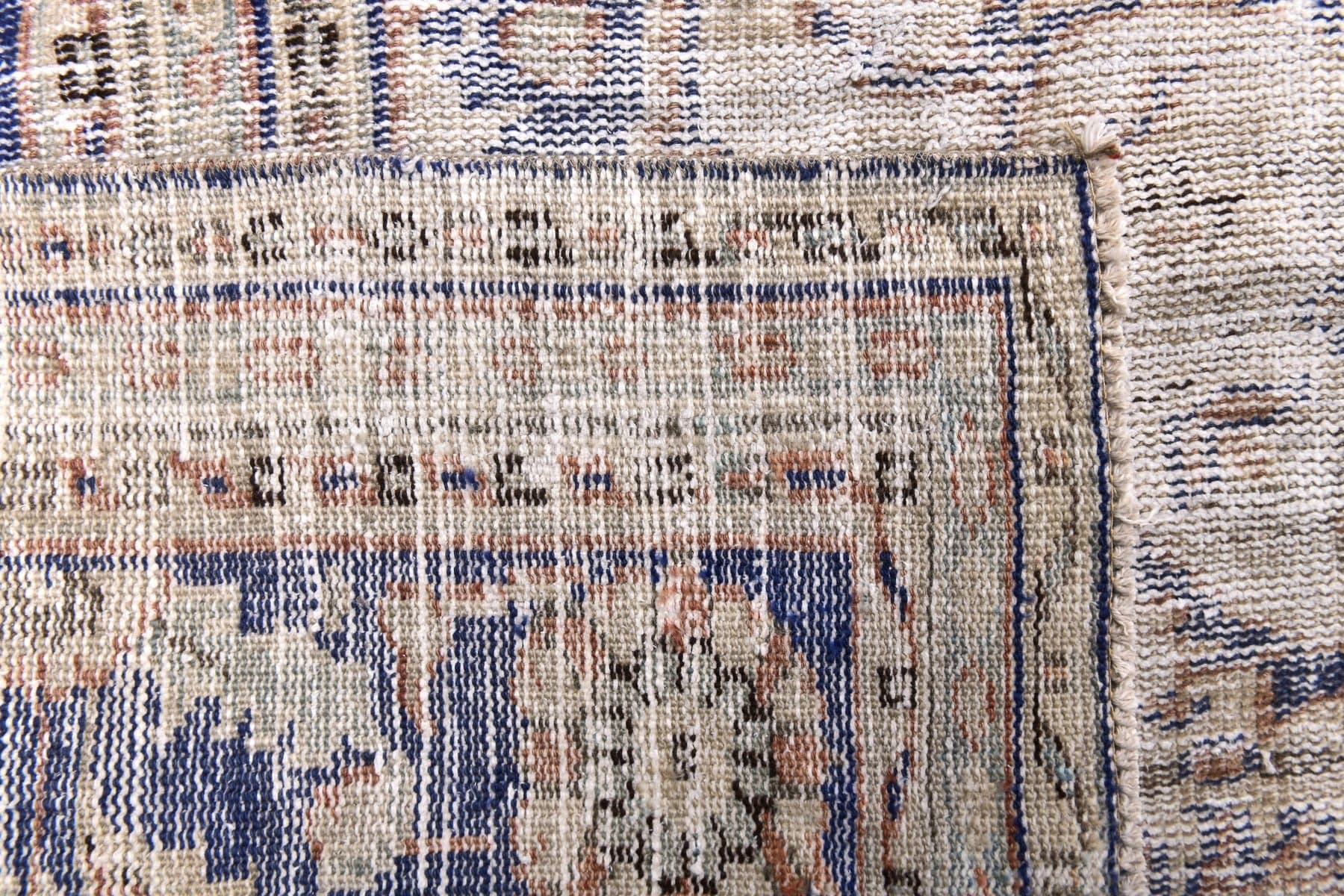 Rug 350x253 cm, orange, blue, wool, 1960s - 217765