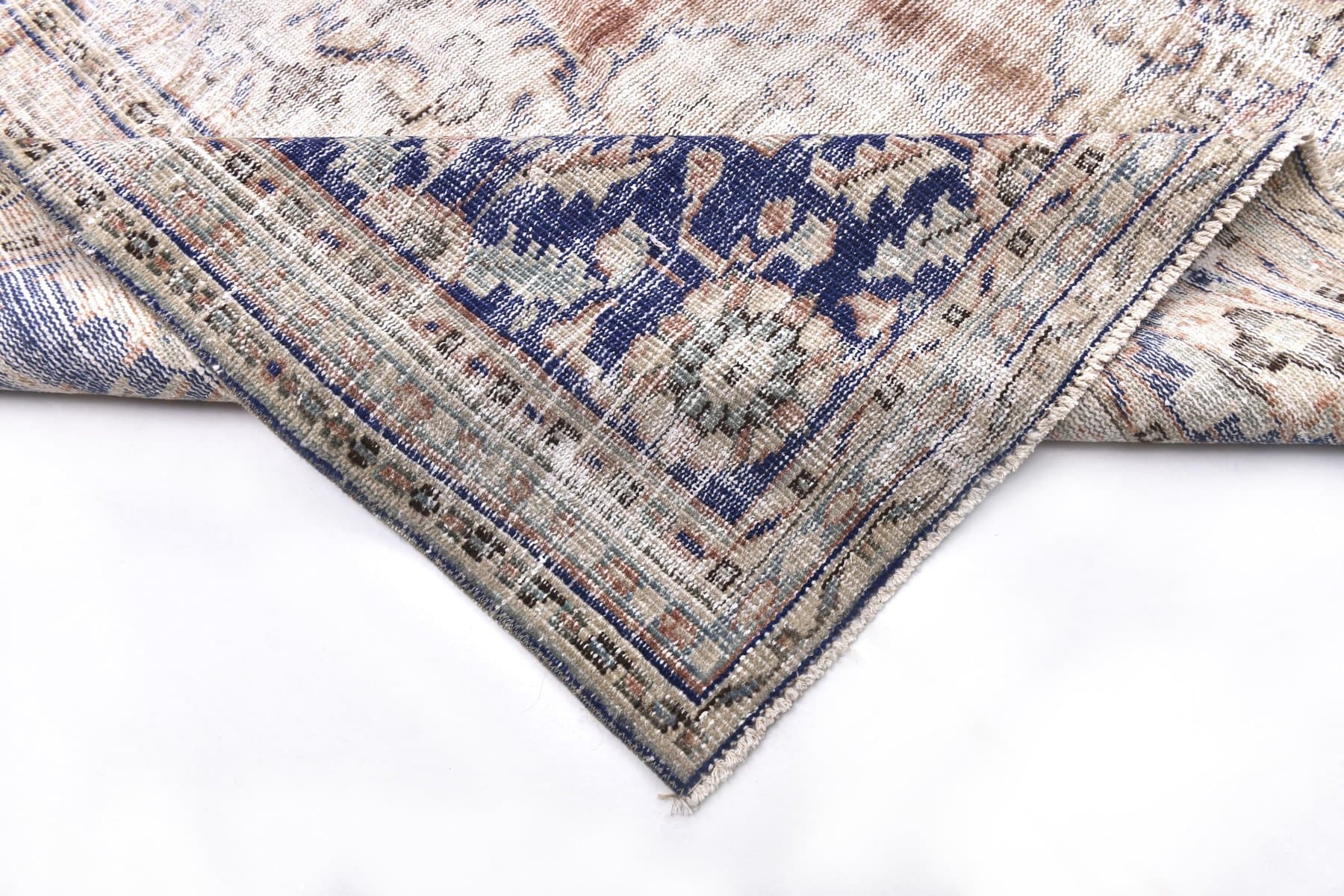 Rug 350x253 cm, orange, blue, wool, 1960s - 217766