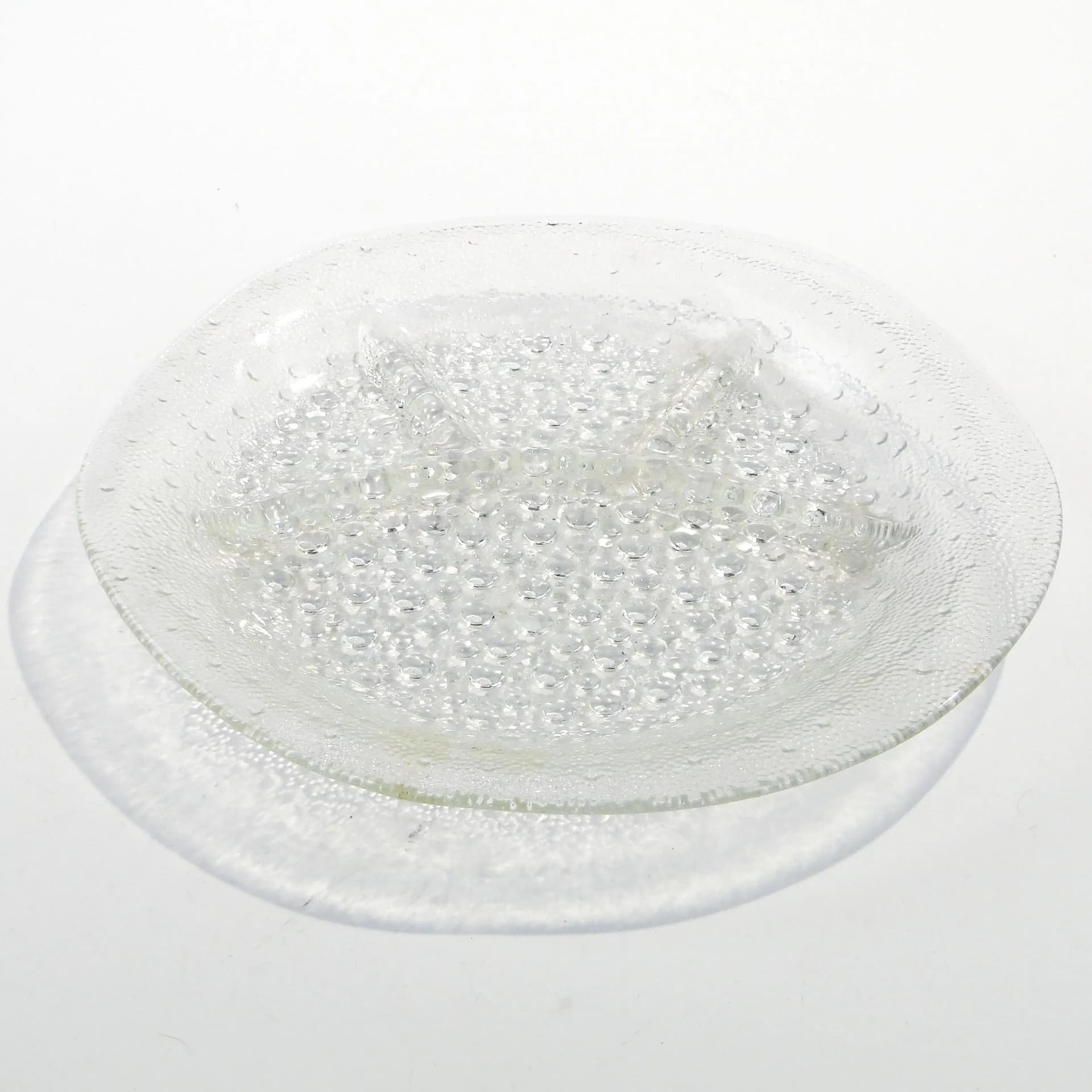 Cabaret Dish Asteroid, transparent glass, by J.S. Drost, Ząbkowice, Poland, 1960s. - 15778