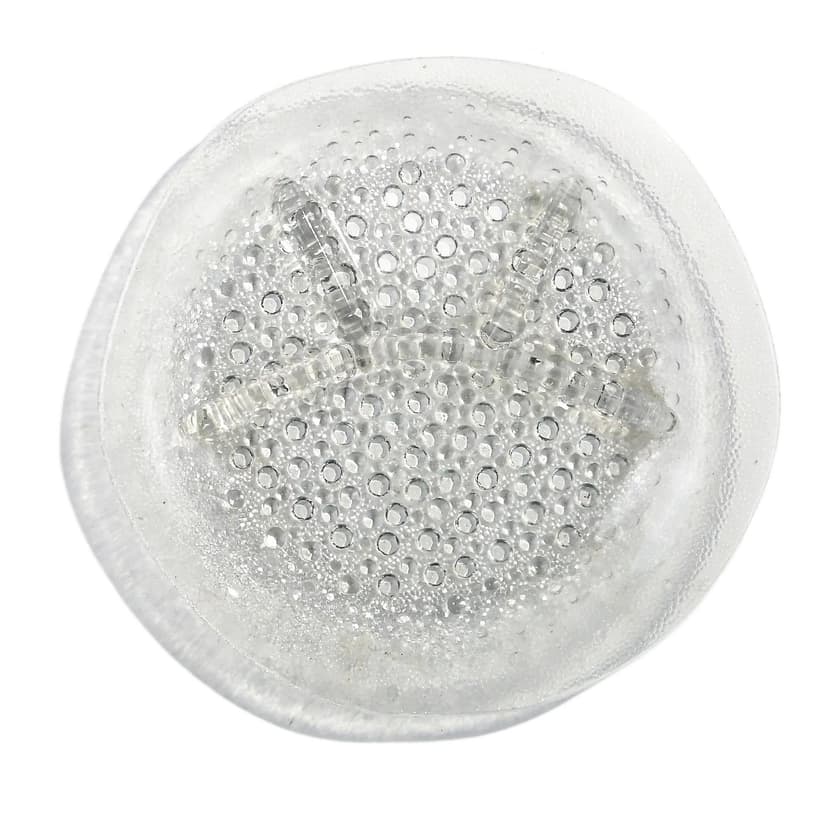 Cabaret Dish Asteroid, transparent glass, by J.S. Drost, Ząbkowice, Poland, 1960s.