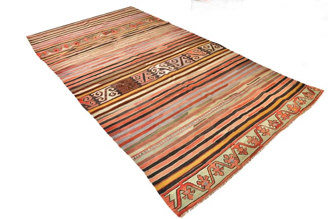 Kilim 161x291 cm, czerwony, wełna, Turcja, lata 70. - WYMIARY