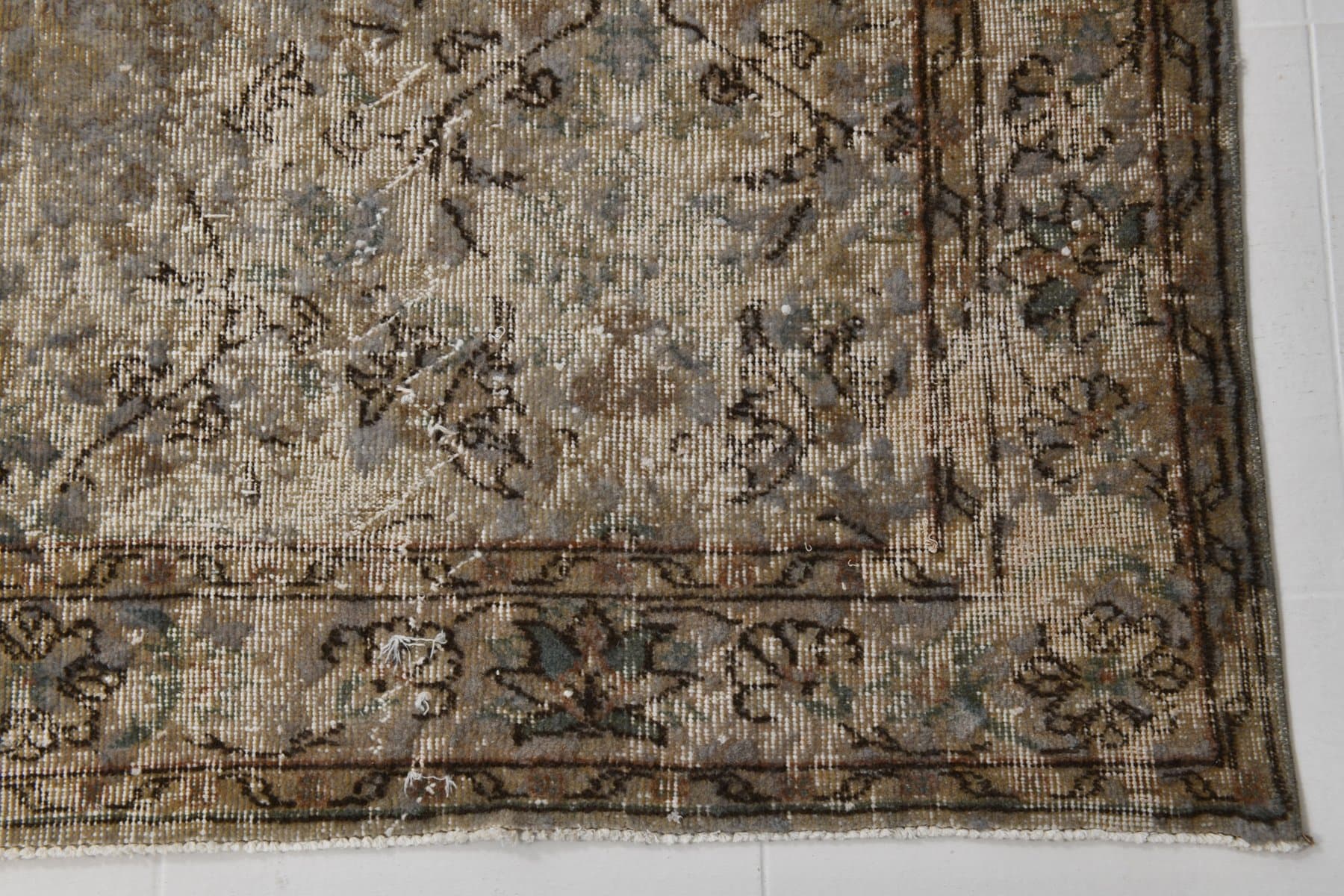 Rug 188x300 cm, grey, wool, 1970s - 217624