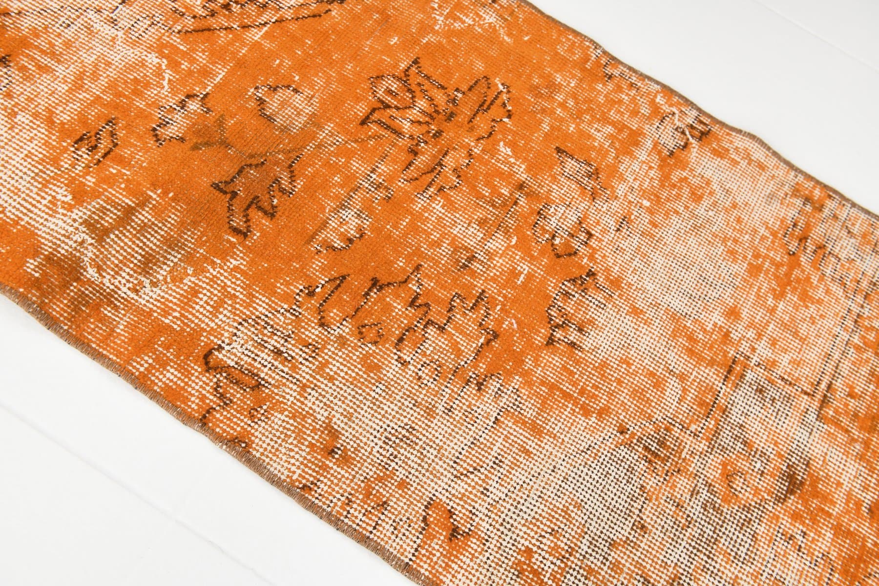 Rug 166x56 cm, orange, wool, 1970s - 217550