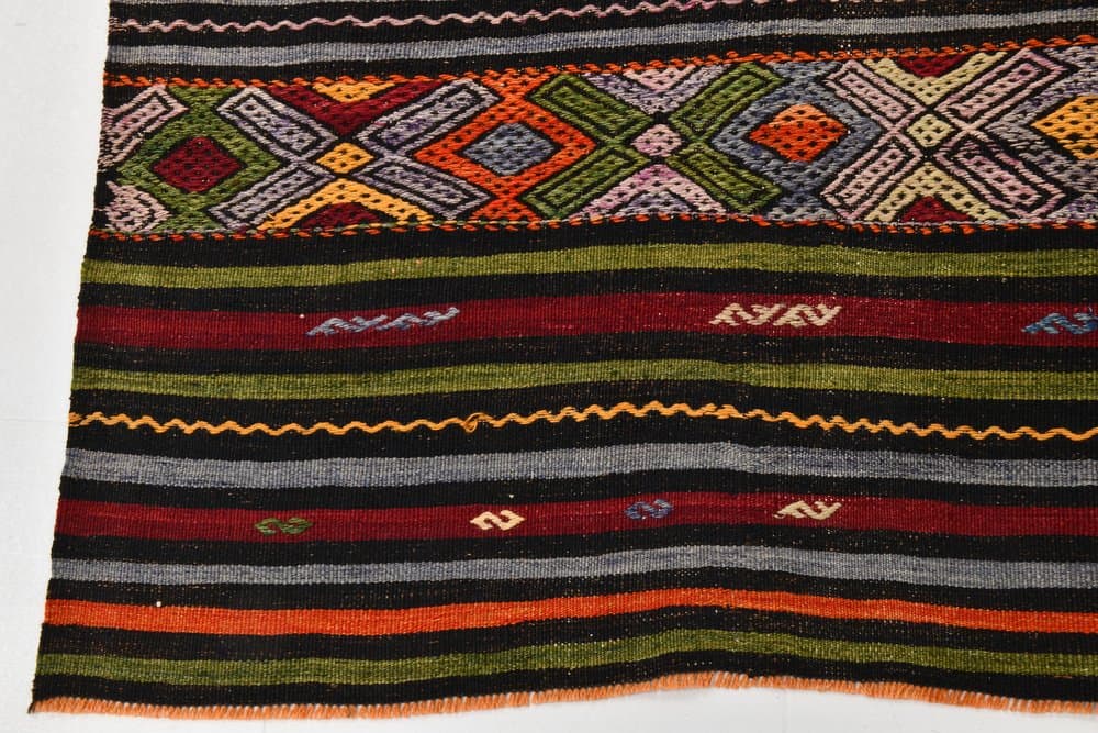 Kilim 176x264 cm, brązowy, wełna, Turcja, lata 70. - 217509