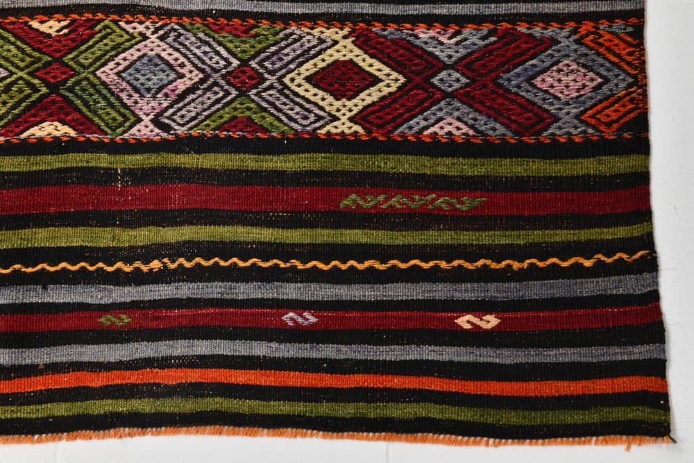 Kilim 176x264 cm, brązowy, wełna, Turcja, lata 70. - 217510