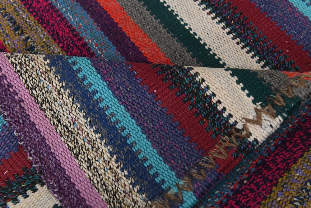 Chodnik 74x435 cm, czarny, czerwony, wełna, Turcja, lata 60. - 217488