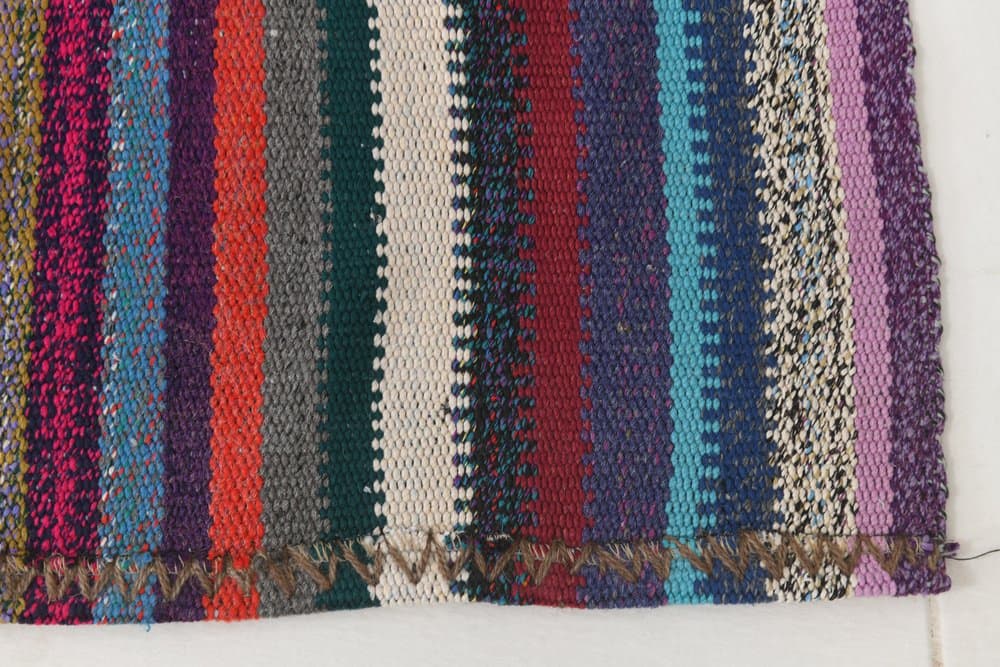 Chodnik 74x435 cm, czarny, czerwony, wełna, Turcja, lata 60. - 217486